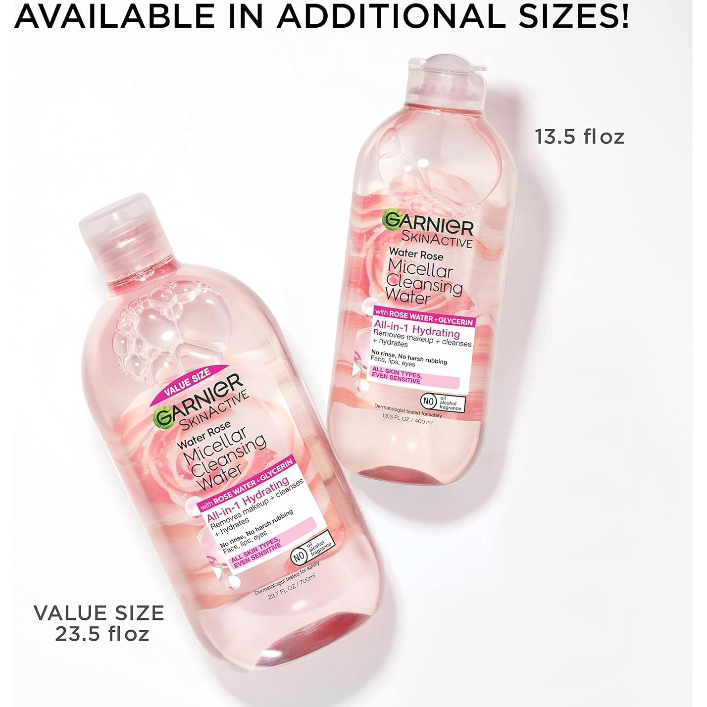 Agua Micelar Garnier Rosa 400ml Hidratante Vegano 2 Pzs