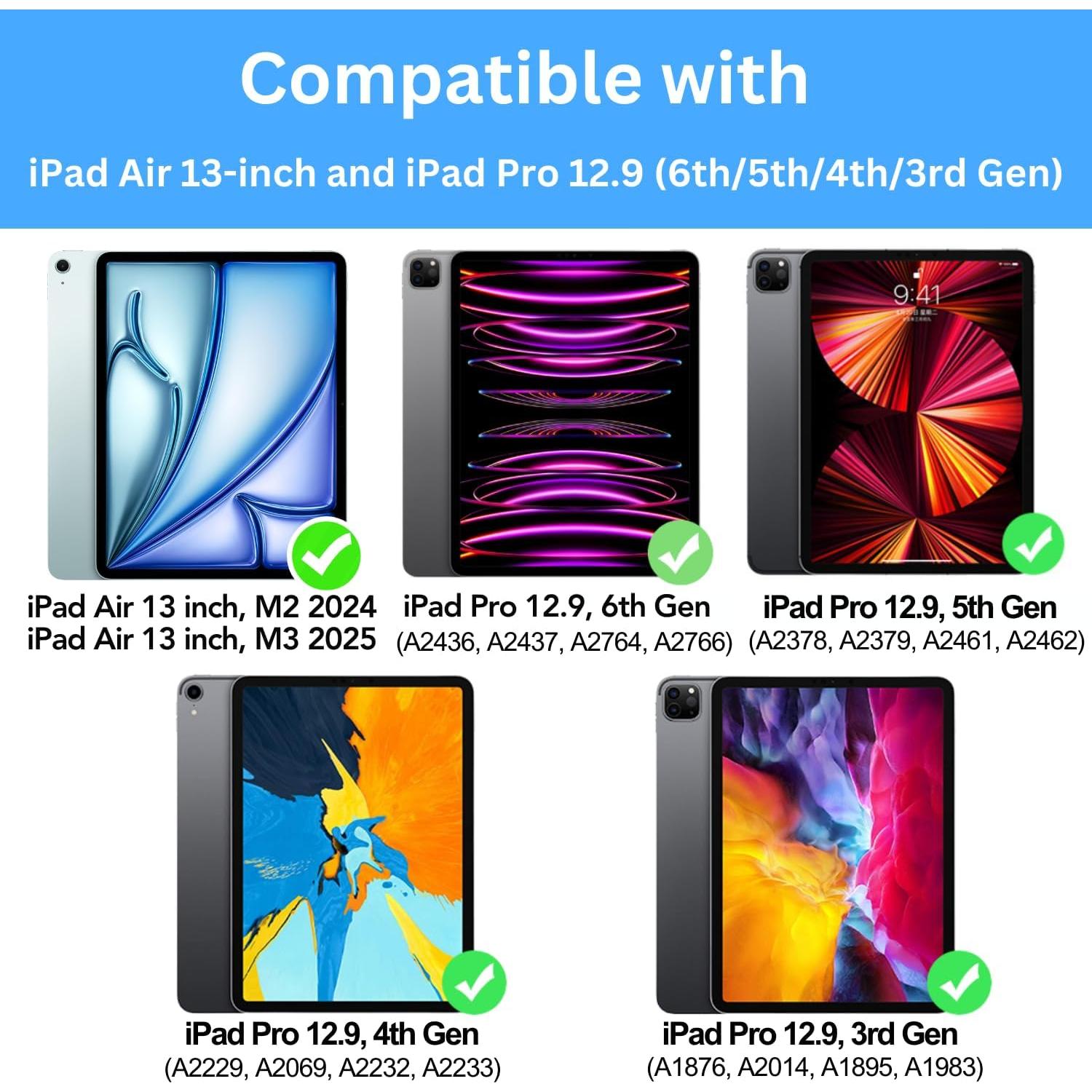 Funda Teclado Magnético para iPad Air 13 y Pro 12.9 - Negro