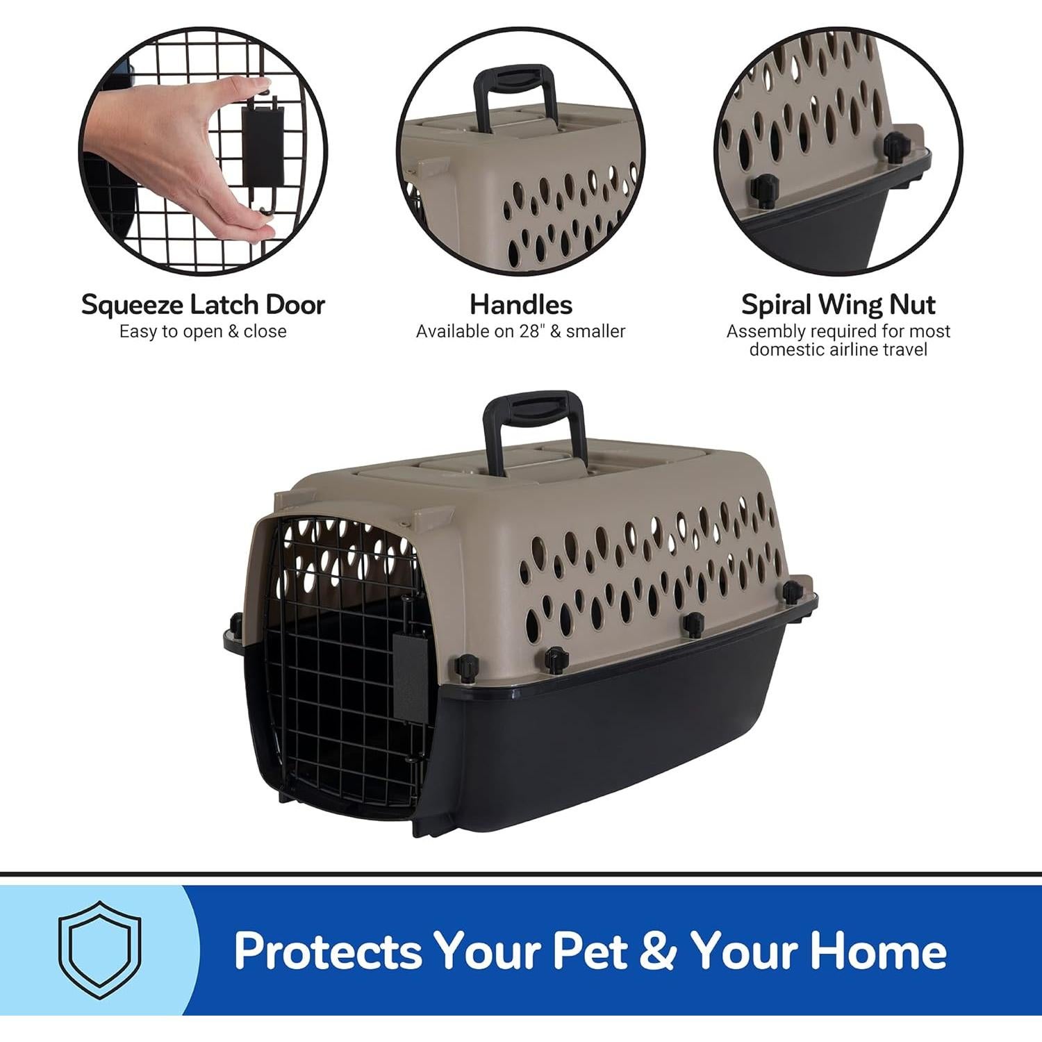 Petmate Vari Kennel Perro 19" Aprobado Aerolíneas Taupe