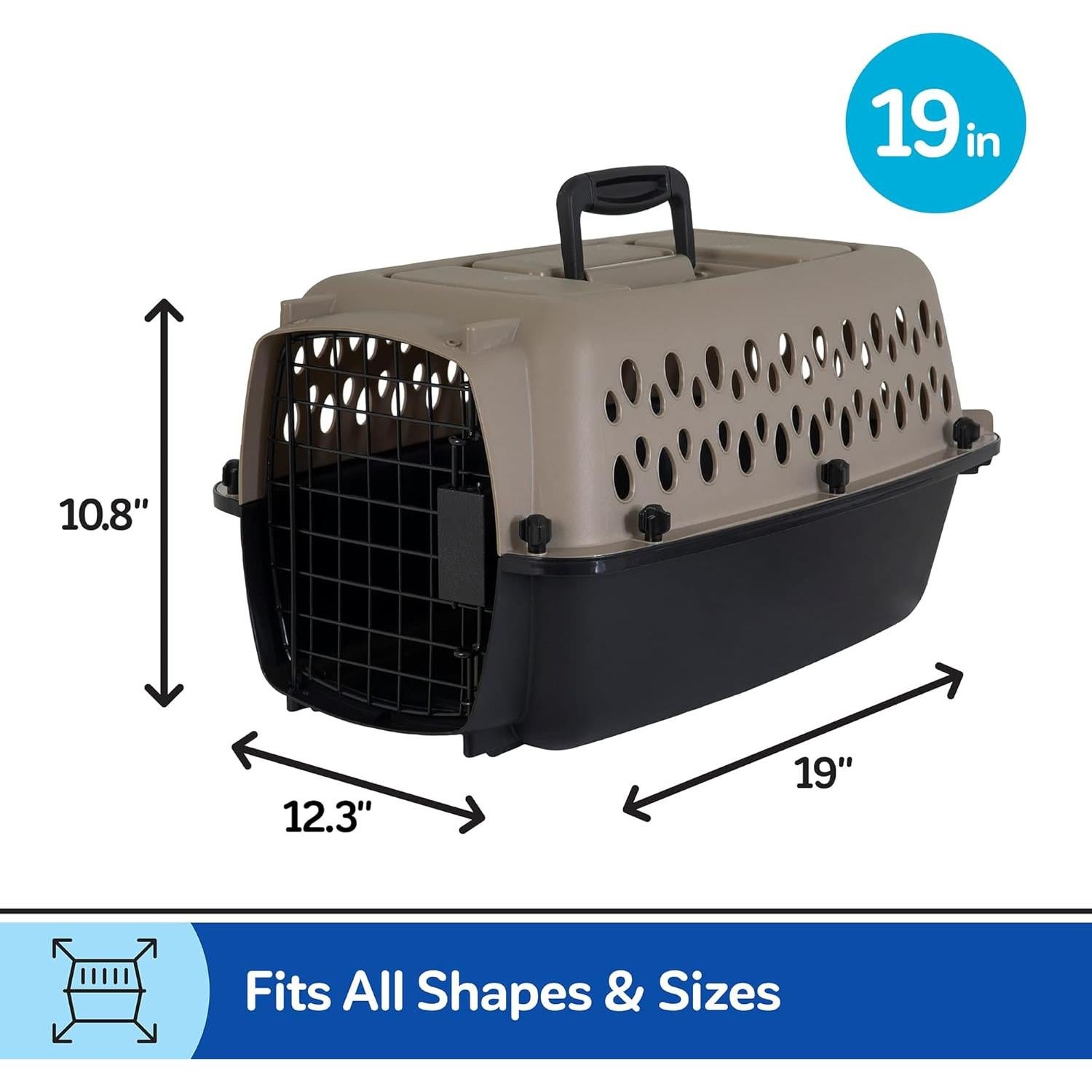 Petmate Vari Kennel Perro 19" Aprobado Aerolíneas Taupe