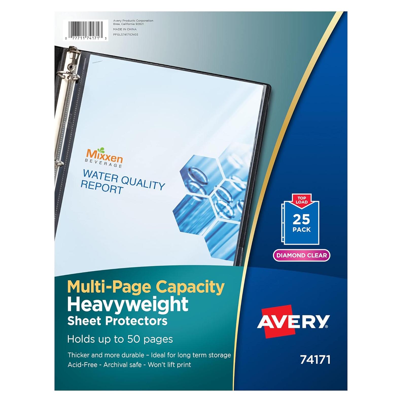 Protectores de hojas Avery 74171, 25 unidades, 50 hojas