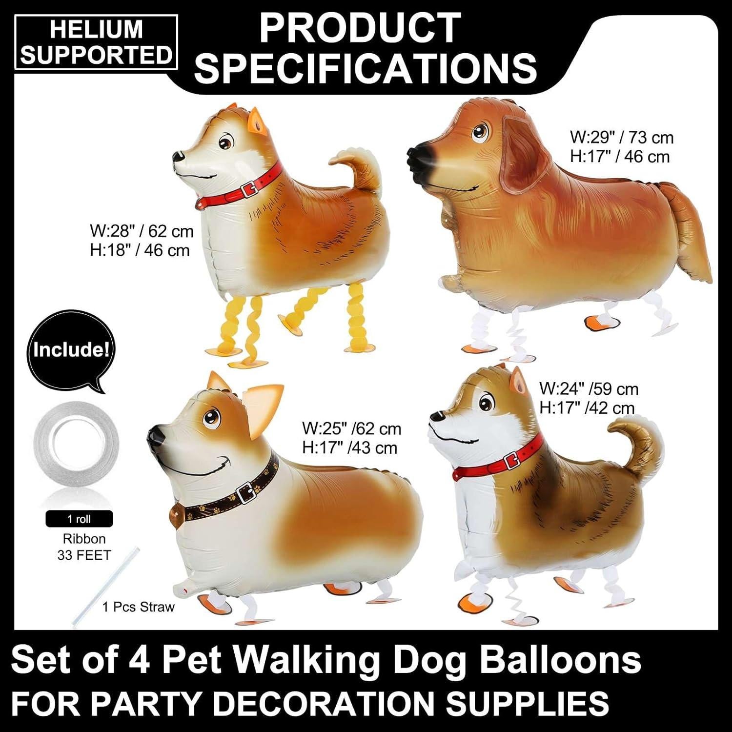 Globos de Perro Caminante LHOAVWE Paquete de 4 Gigante