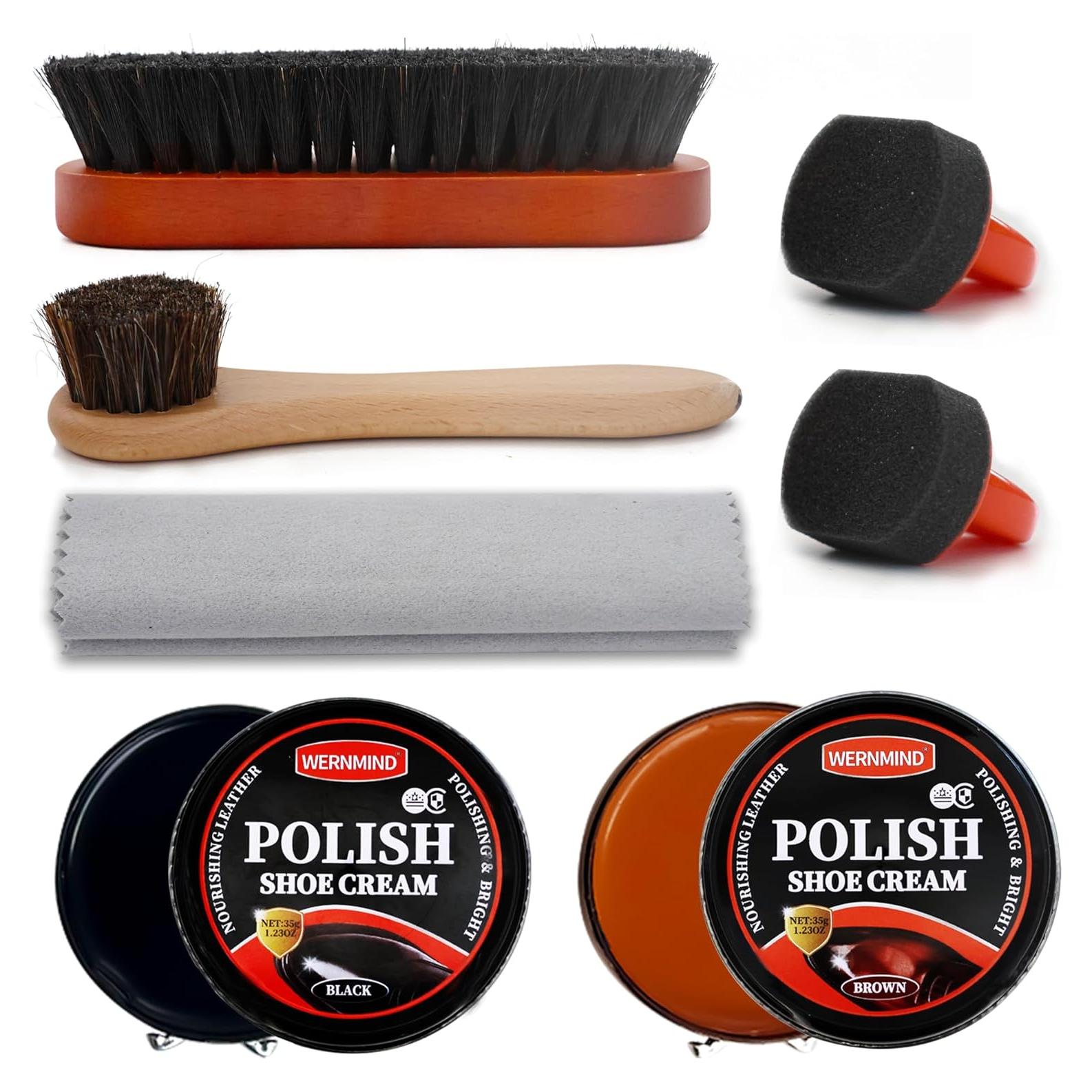 Kit de Cera para Zapatos WERNMIND Negro y Marrón 35g