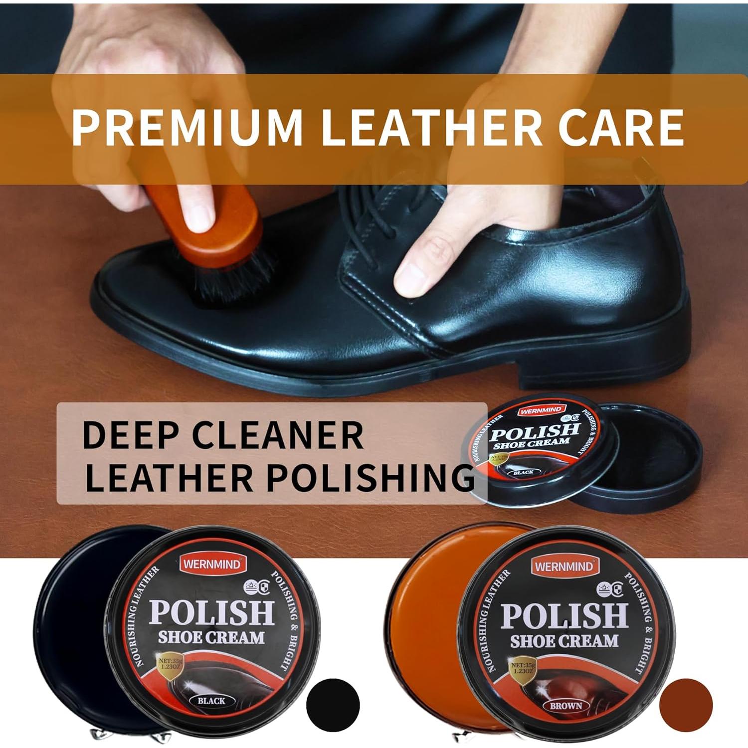 Kit de Cera para Zapatos WERNMIND Negro y Marrón 35g