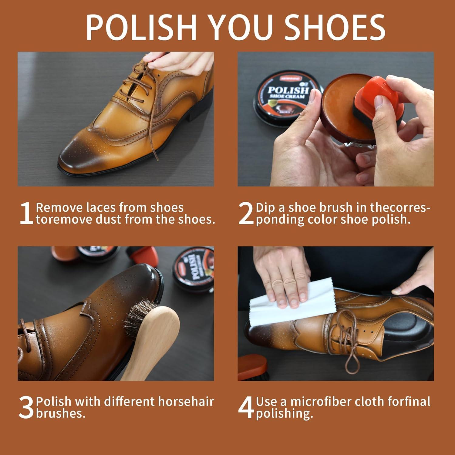 Kit de Cera para Zapatos WERNMIND Negro y Marrón 35g