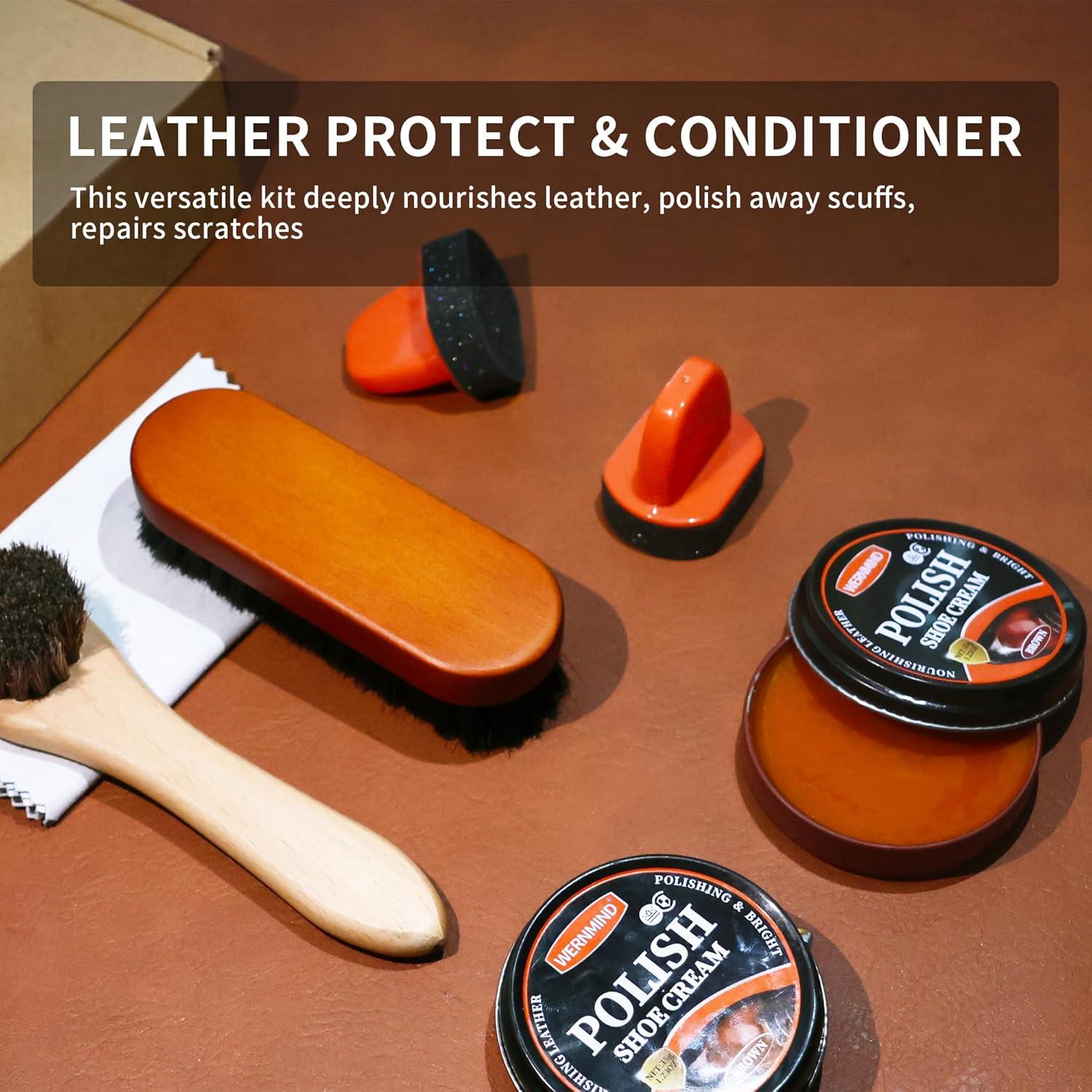 Kit de Cera para Zapatos WERNMIND Negro y Marrón 35g