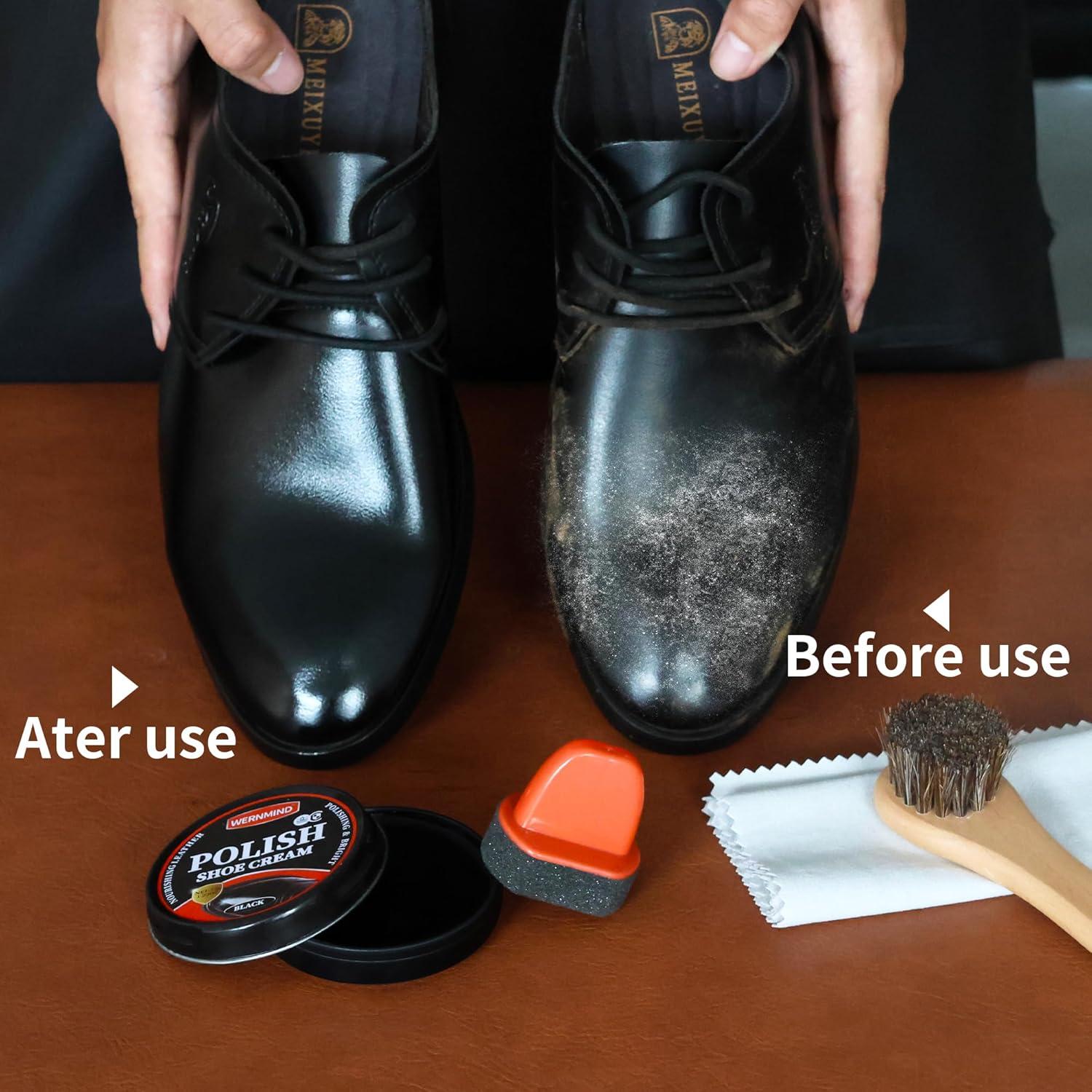 Kit de Cera para Zapatos WERNMIND Negro y Marrón 35g