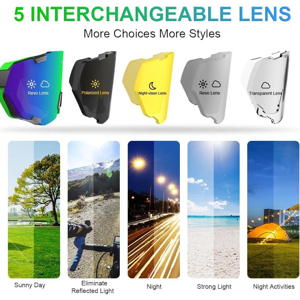 Gafas de Ciclismo X-TIGER con 5 Lentes Intercambiables UV400