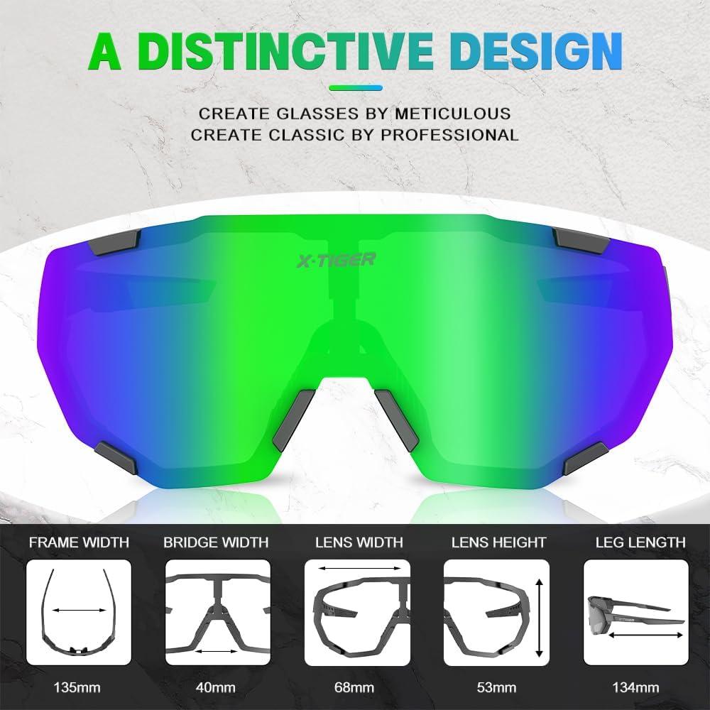 Gafas de Ciclismo X-TIGER 5 Lentes Intercambiables UV400