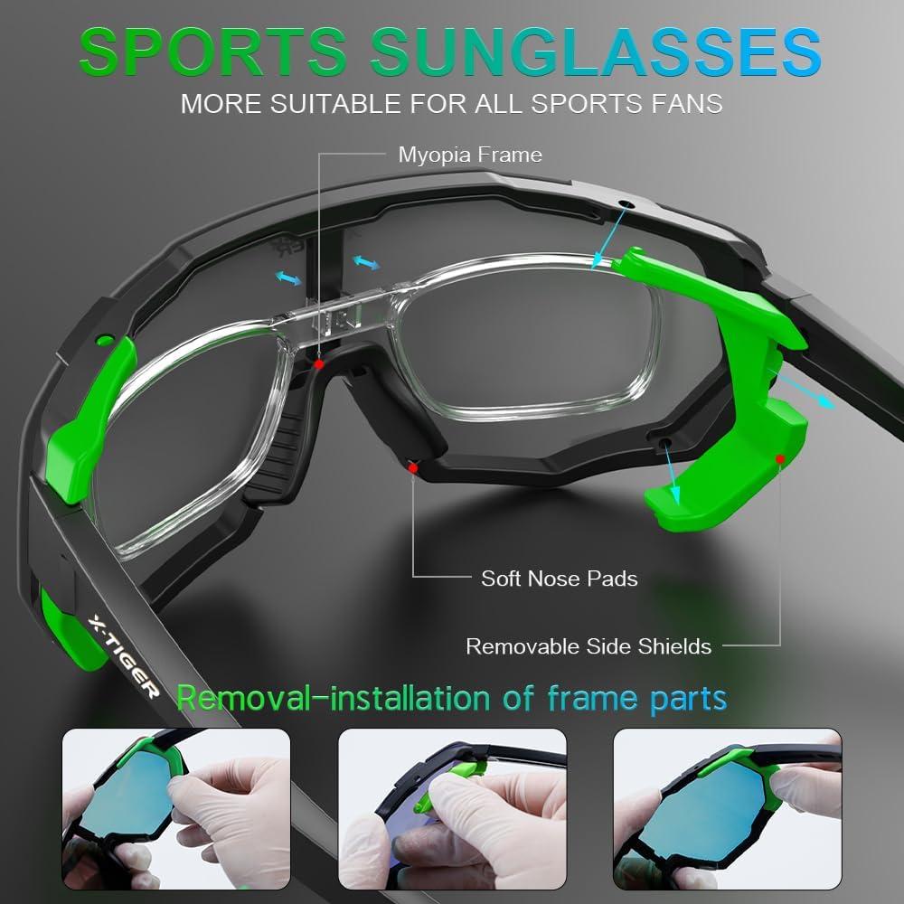 Gafas de Ciclismo X-TIGER 5 Lentes Intercambiables UV400