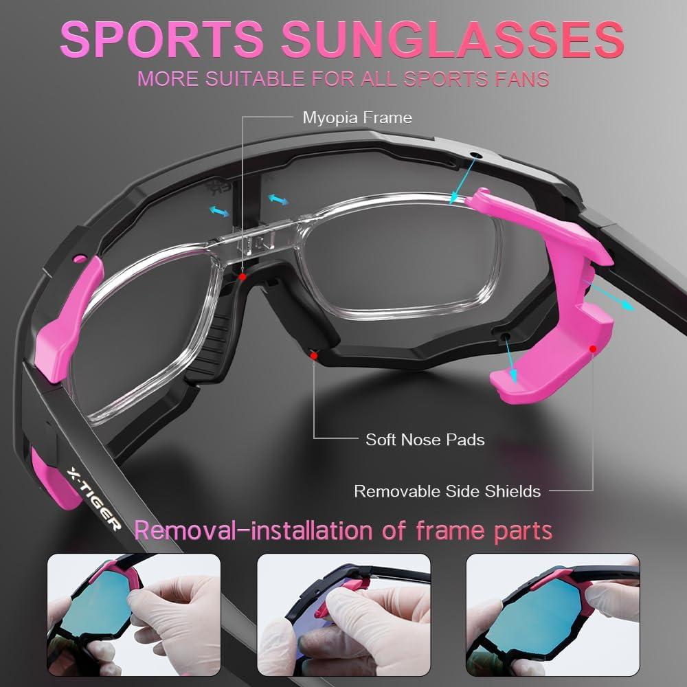 Gafas de Ciclismo X-TIGER con 5 Lentes Intercambiables UV400
