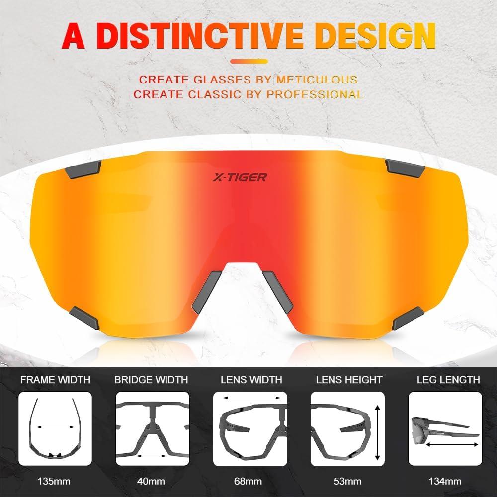 Gafas de Ciclismo X-TIGER 5 Lentes Intercambiables UV400