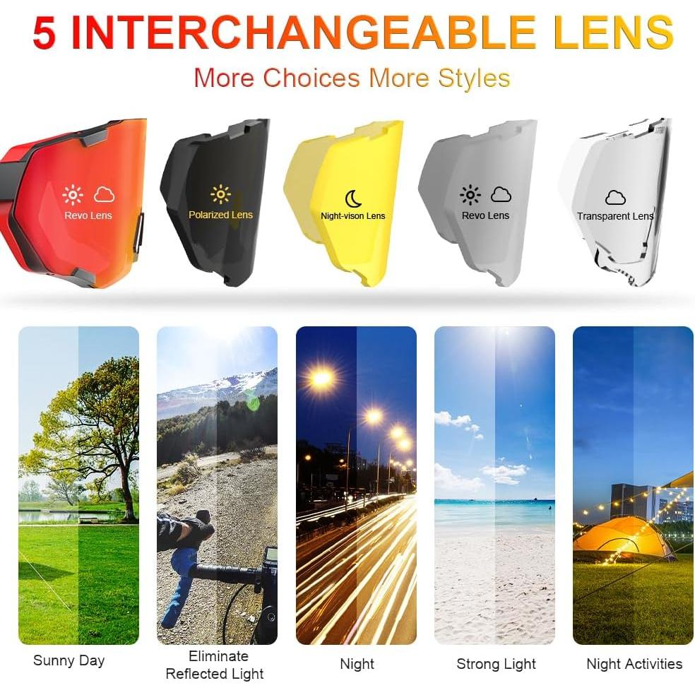 Gafas de Ciclismo X-TIGER 5 Lentes Intercambiables UV400