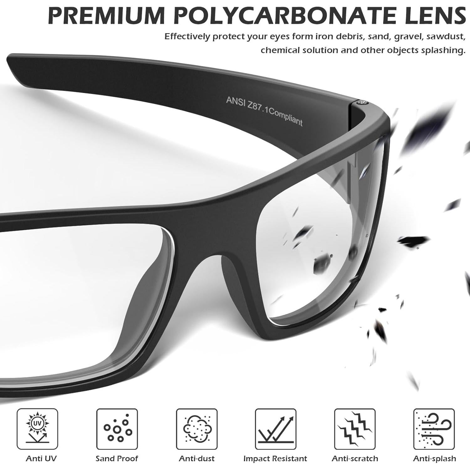 Gafas de Seguridad OXG Unisex ANSI Z87.1 Resistentes a Rayones