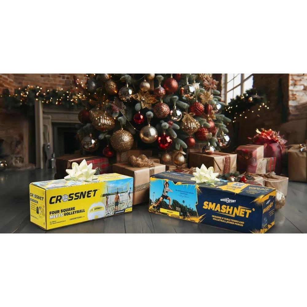 CROSSNET Red de Voleibol Cuadrado para 4 Jugadores - Incluye Mochila y Pelota