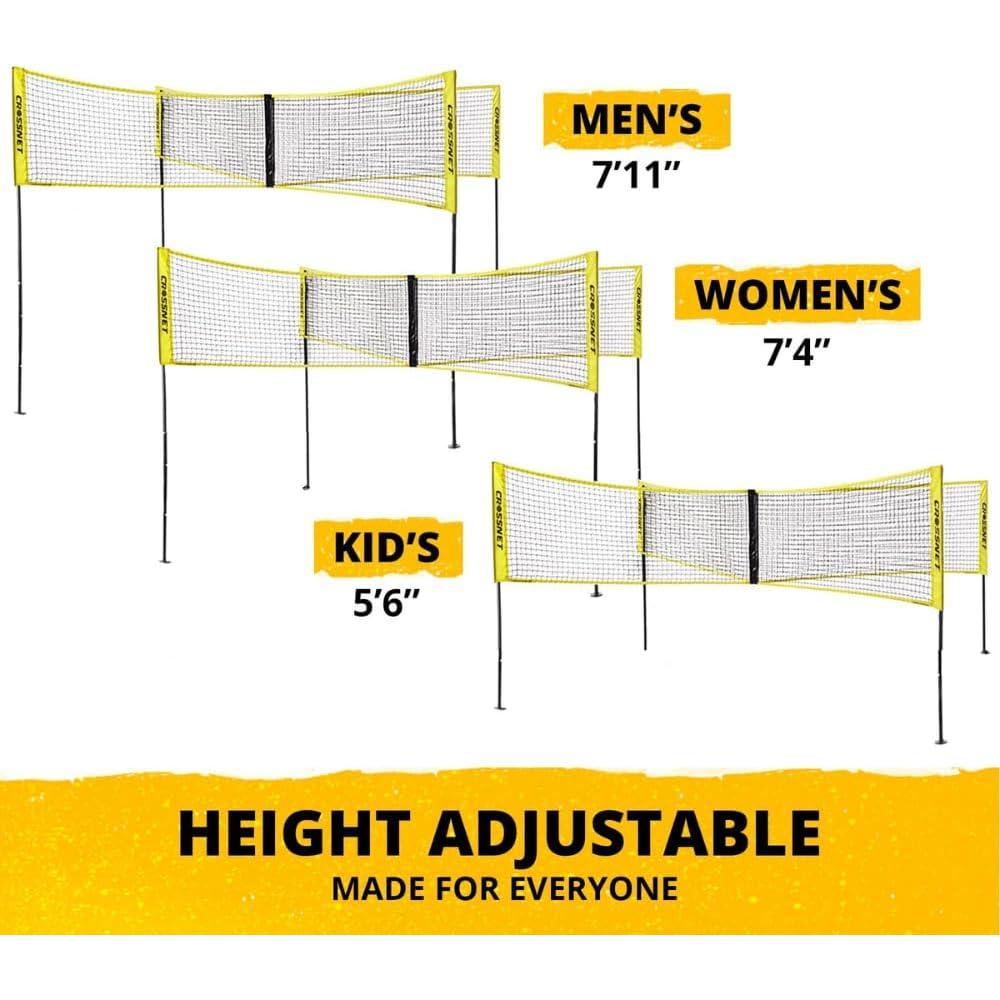 CROSSNET Red de Voleibol Cuadrado para 4 Jugadores - Incluye Mochila y Pelota