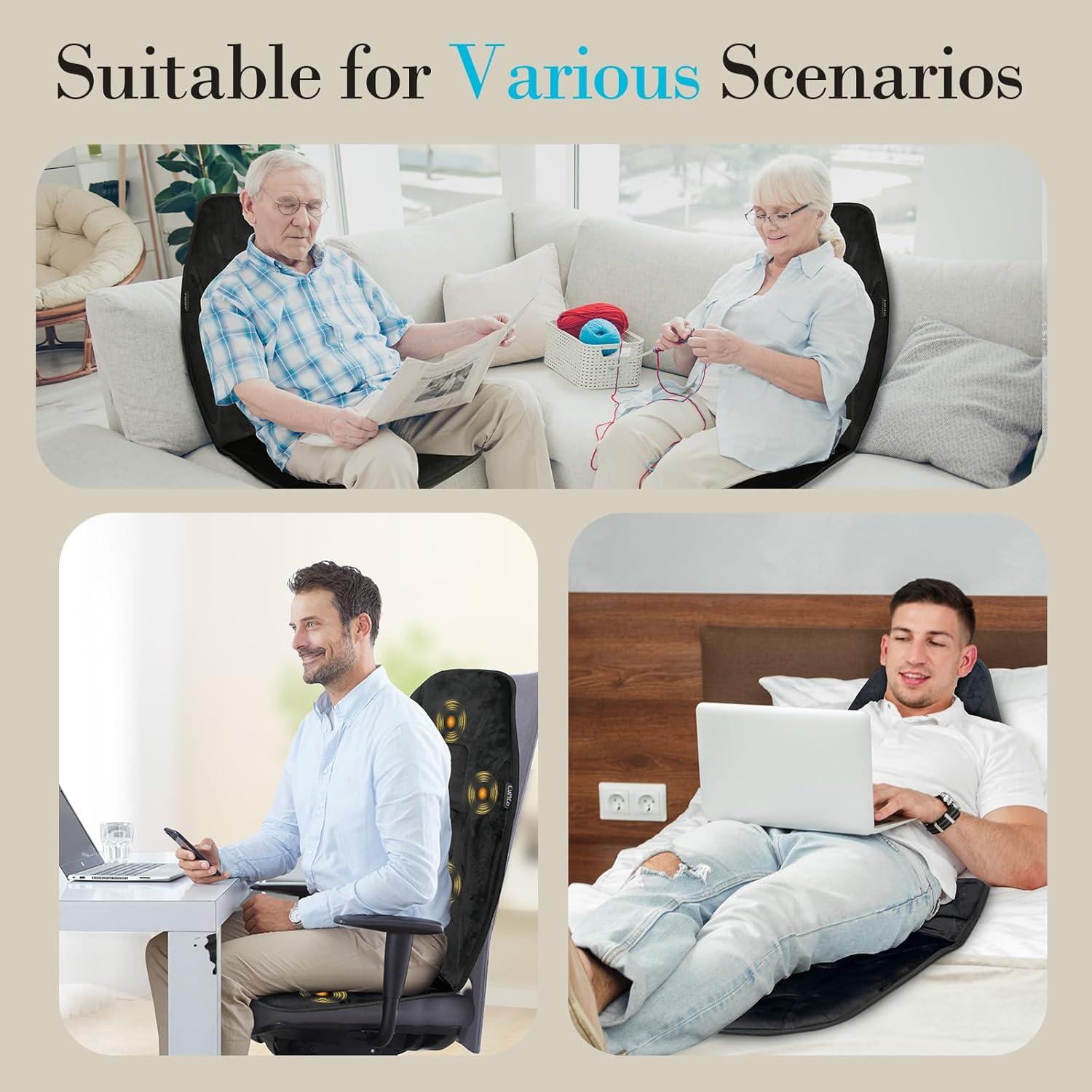 Cojín Masajeador CuPiLo con Calor y 5 Modos de Vibración