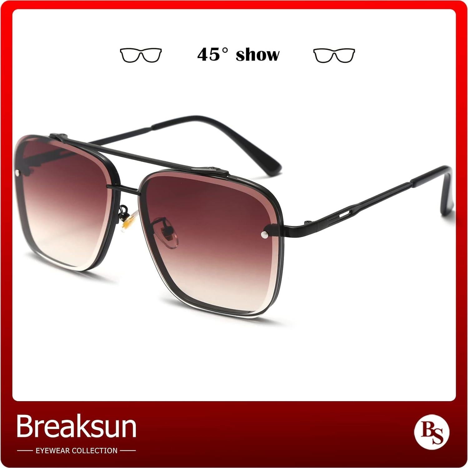 Gafas de Sol Cuadradas Breaksun con Lente UV400 Degradado