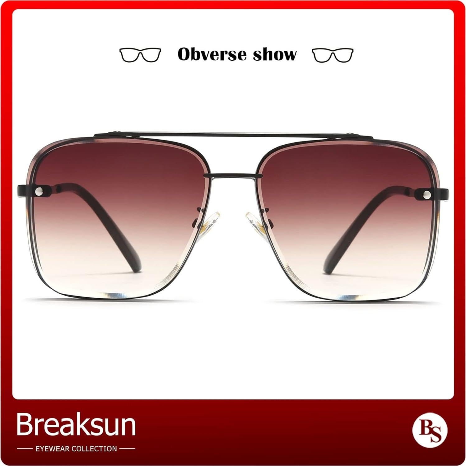Gafas de Sol Cuadradas Breaksun con Lente UV400 Degradado