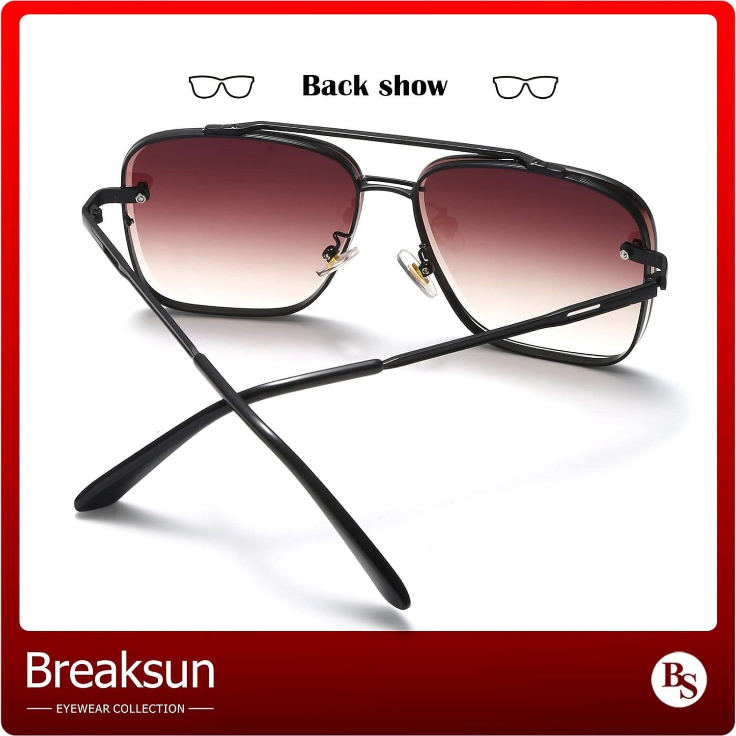 Gafas de Sol Cuadradas Breaksun con Lente UV400 Degradado