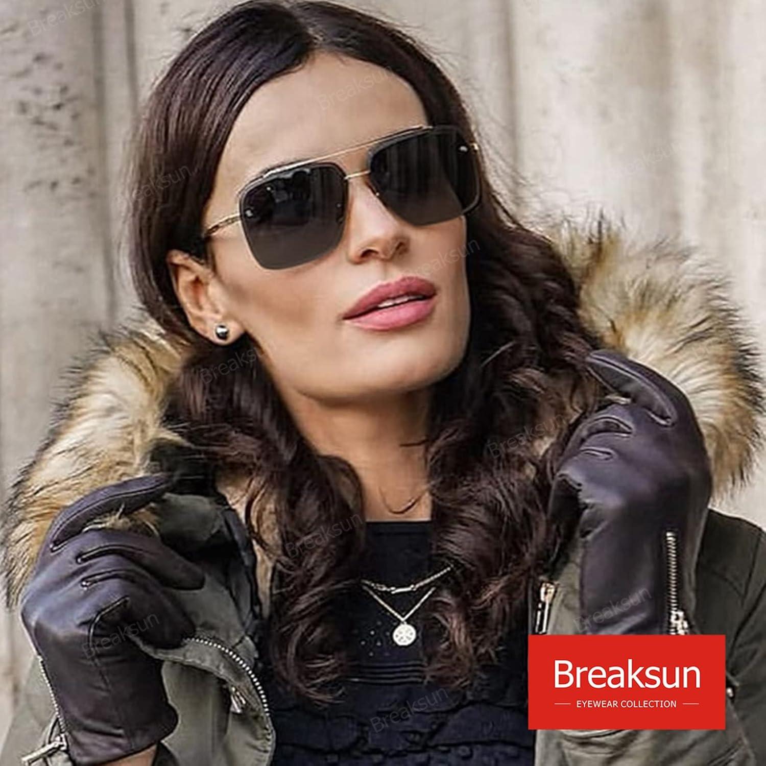 Gafas de Sol Cuadradas Breaksun UV400 Marco Dorado