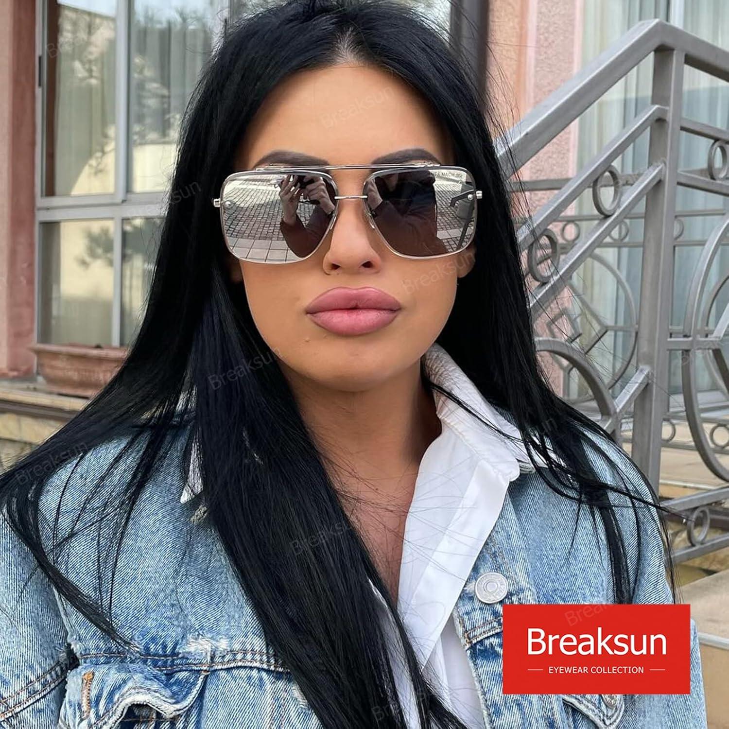 Gafas de sol cuadradas Breaksun con lente UV400 y estilo retro