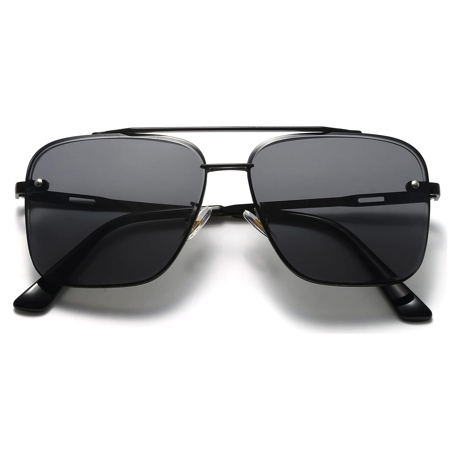 Gafas de sol cuadradas Breaksun UV400 unisex marco negro