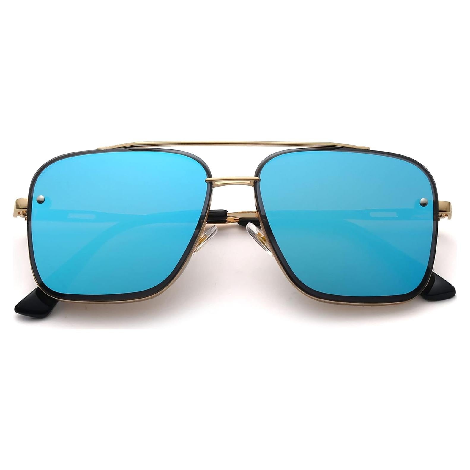 Gafas de sol cuadradas Breaksun con lente UV400 espejo azul