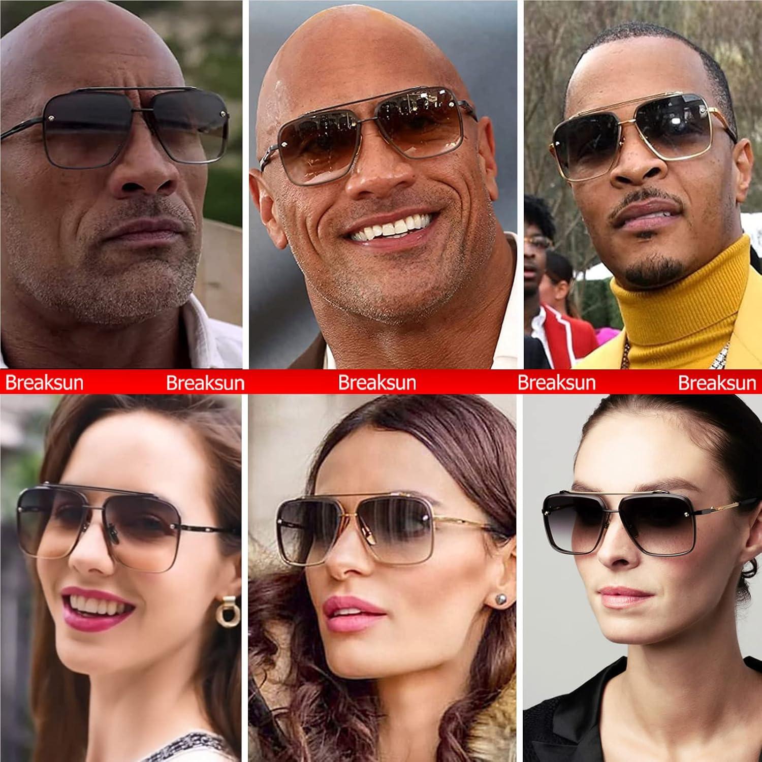 Gafas de sol cuadradas Breaksun con lente UV400 espejo azul