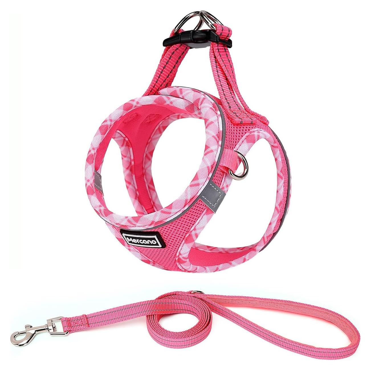 Arnés y Correa Mercano Soft Mesh para Perros Pequeños Fucsia