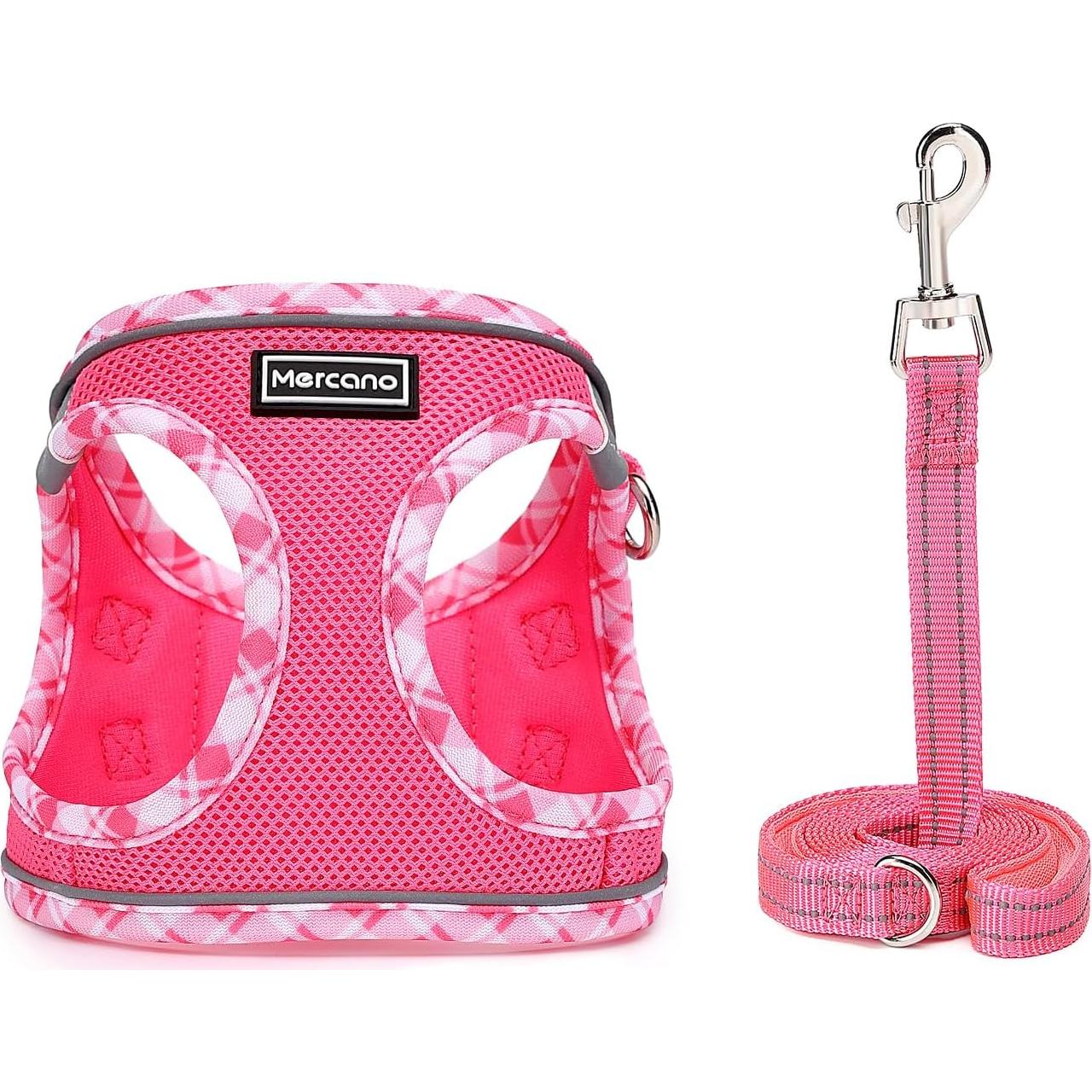 Arnés y Correa Mercano Soft Mesh para Perros Pequeños Fucsia