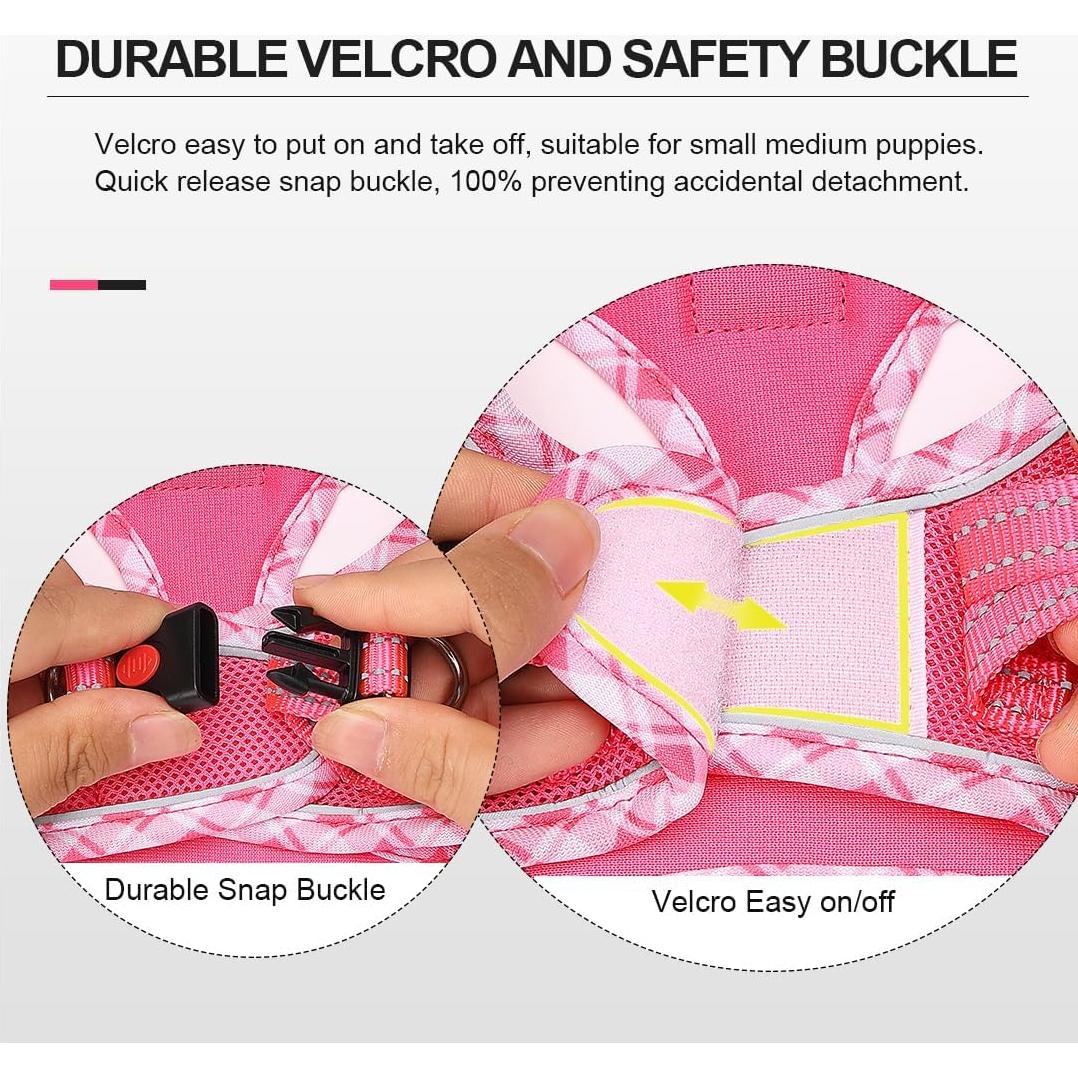 Arnés y Correa Mercano Soft Mesh para Perros Pequeños Fucsia