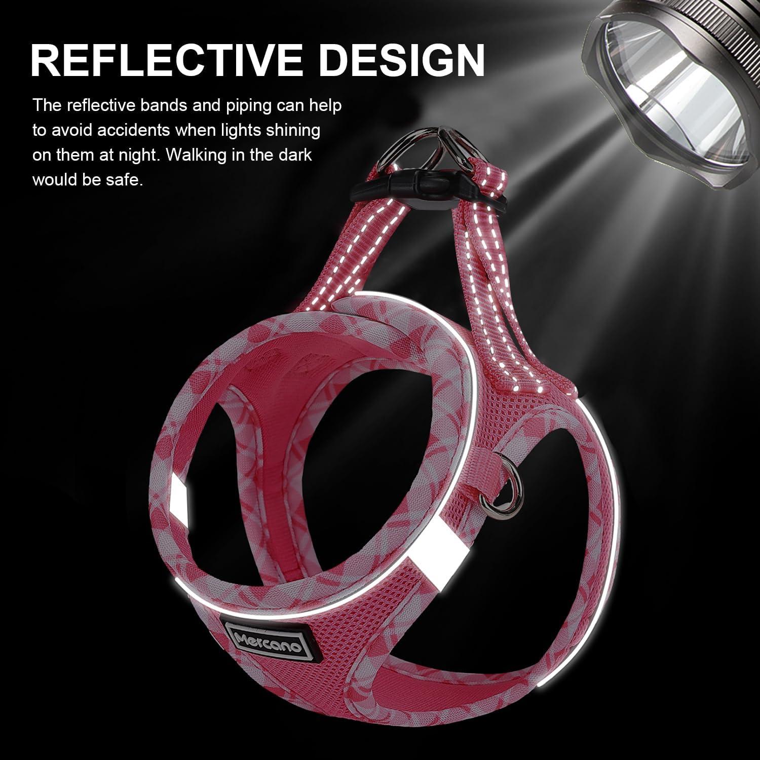 Arnés y Correa Mercano Soft Mesh para Perros Pequeños Fucsia