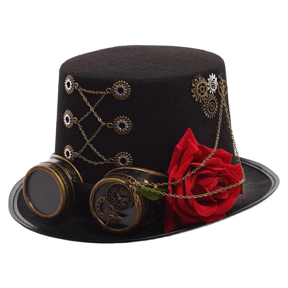 Sombrero Steampunk GRACEART Unisex con Gafas Ajustables