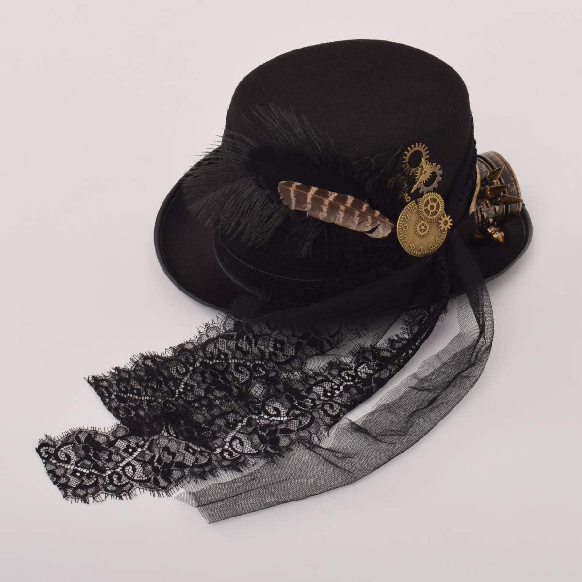 Sombrero Steampunk GRACEART Unisex con Gafas Ajustables