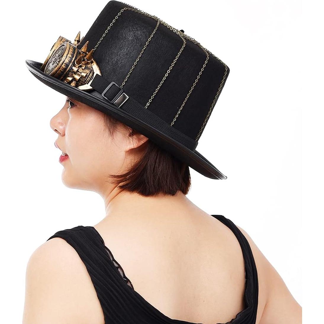 Sombrero Steampunk GRACEART Unisex con Gafas Ajustables