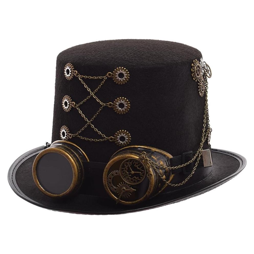 Sombrero Steampunk GRACEART Unisex con Gafas Ajustables