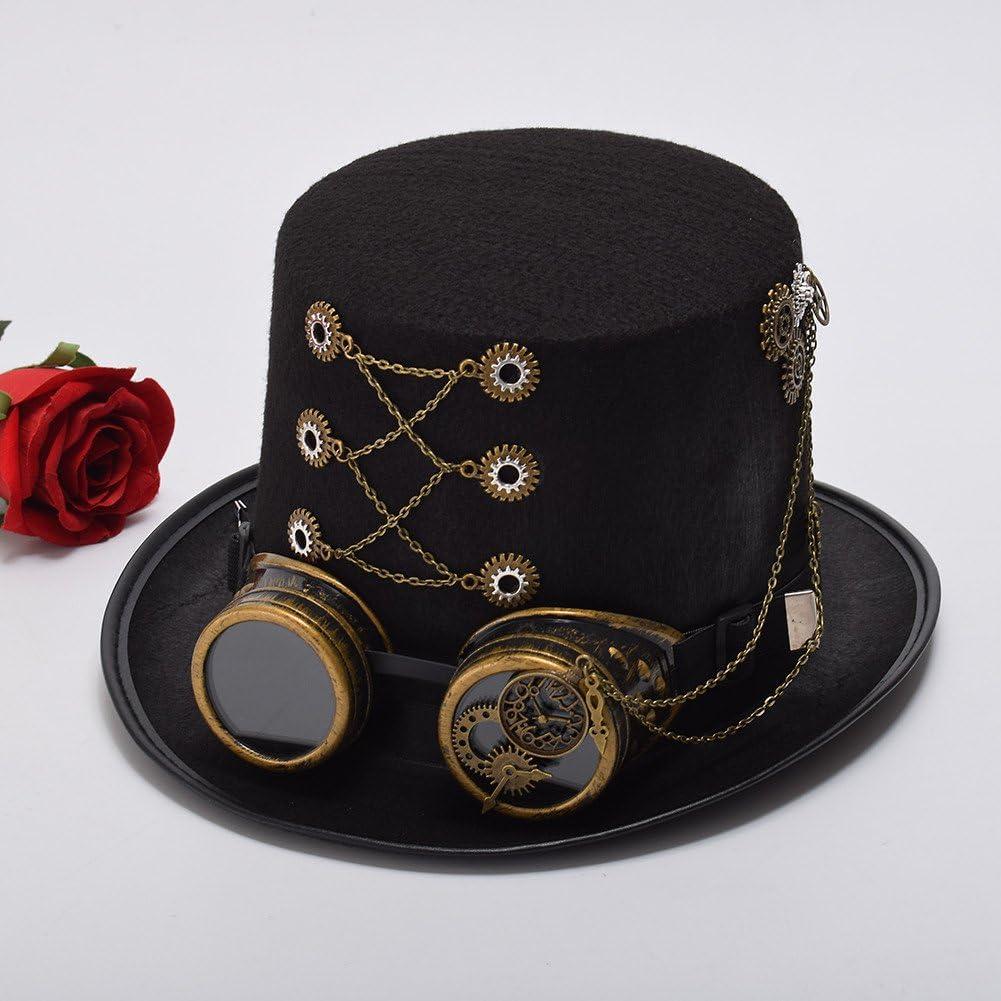 Sombrero Steampunk GRACEART Unisex con Gafas Ajustables