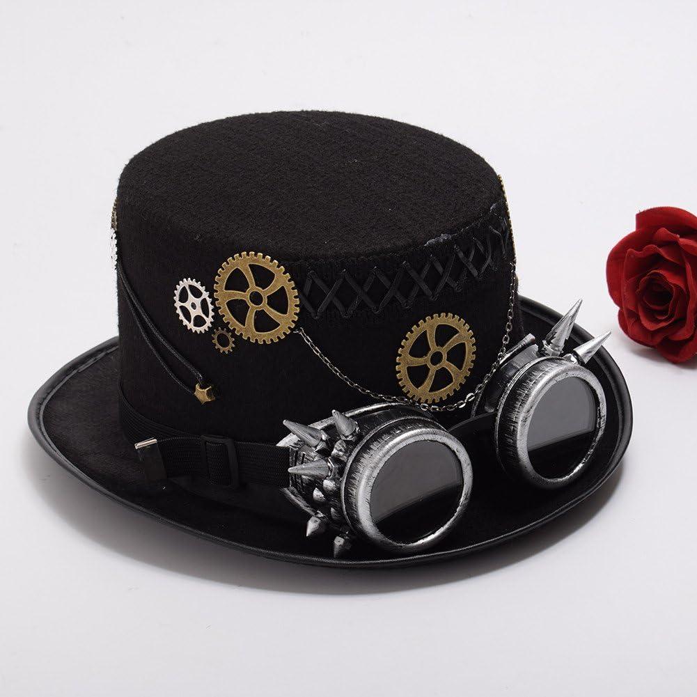 Sombrero Steampunk GRACEART Unisex con Gafas Ajustables