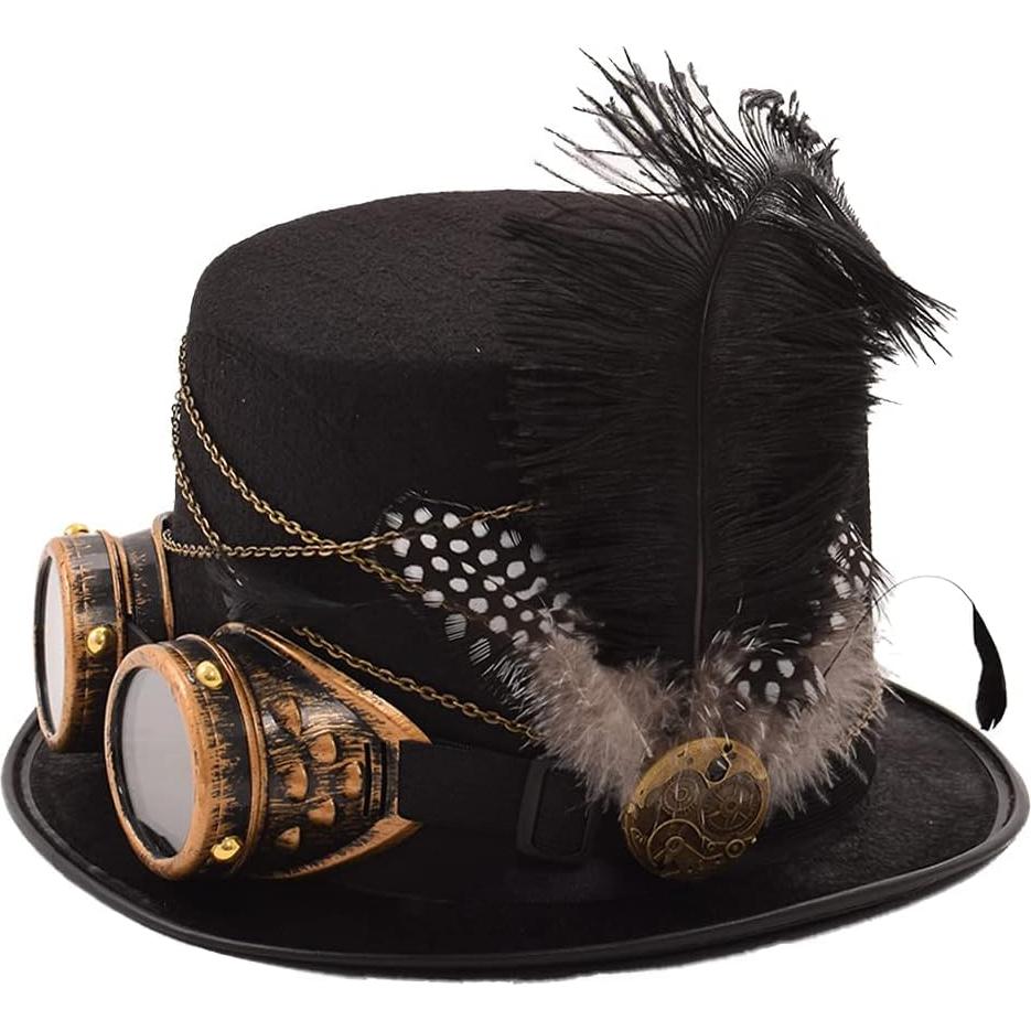 Sombrero Steampunk GRACEART Unisex con Gafas Ajustables