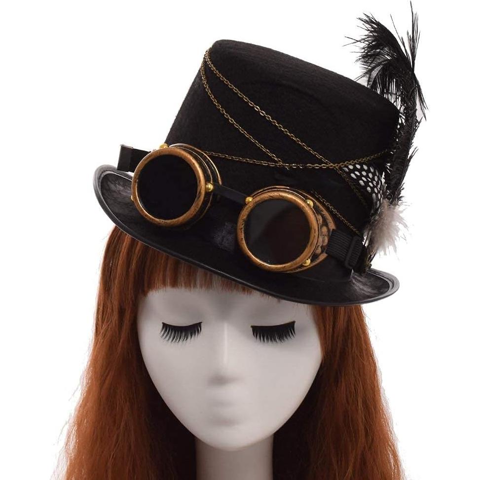 Sombrero Steampunk GRACEART Unisex con Gafas Ajustables