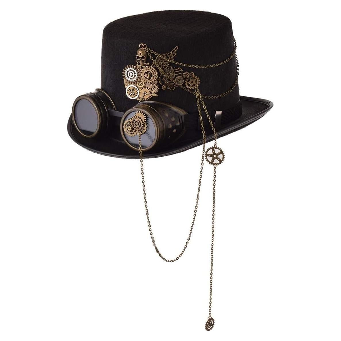 Sombrero Steampunk GRACEART Unisex con Gafas Ajustables