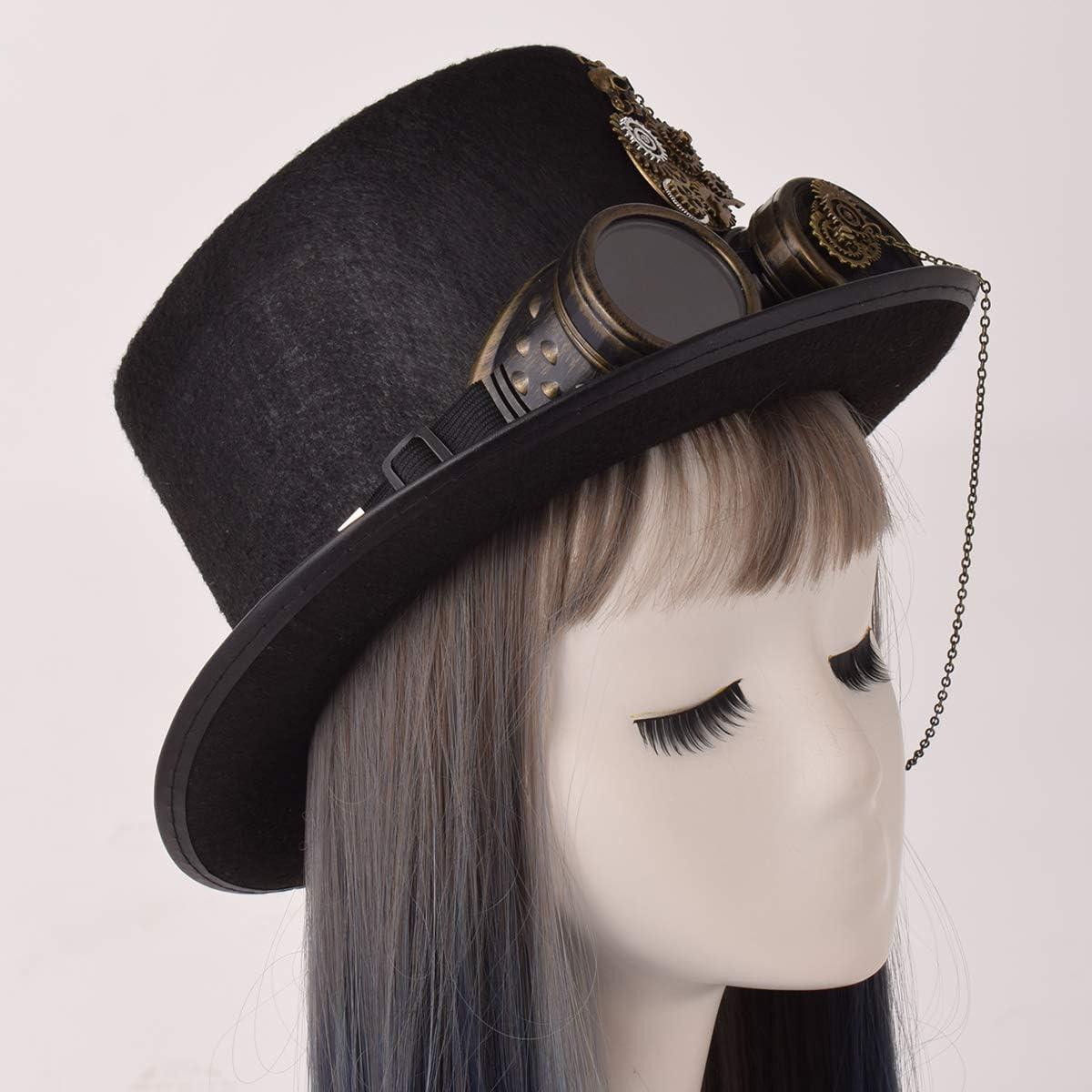 Sombrero Steampunk GRACEART Unisex con Gafas Ajustables