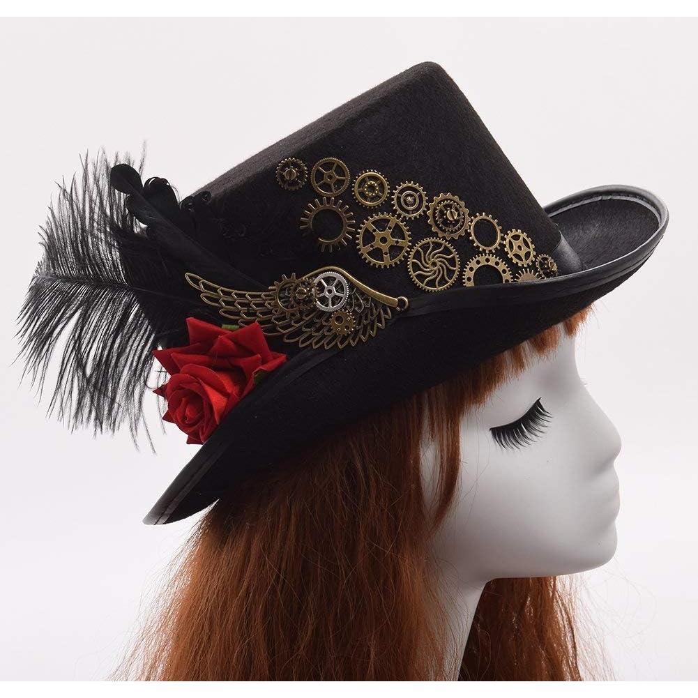 Sombrero Steampunk GRACEART Unisex con Gafas Ajustables