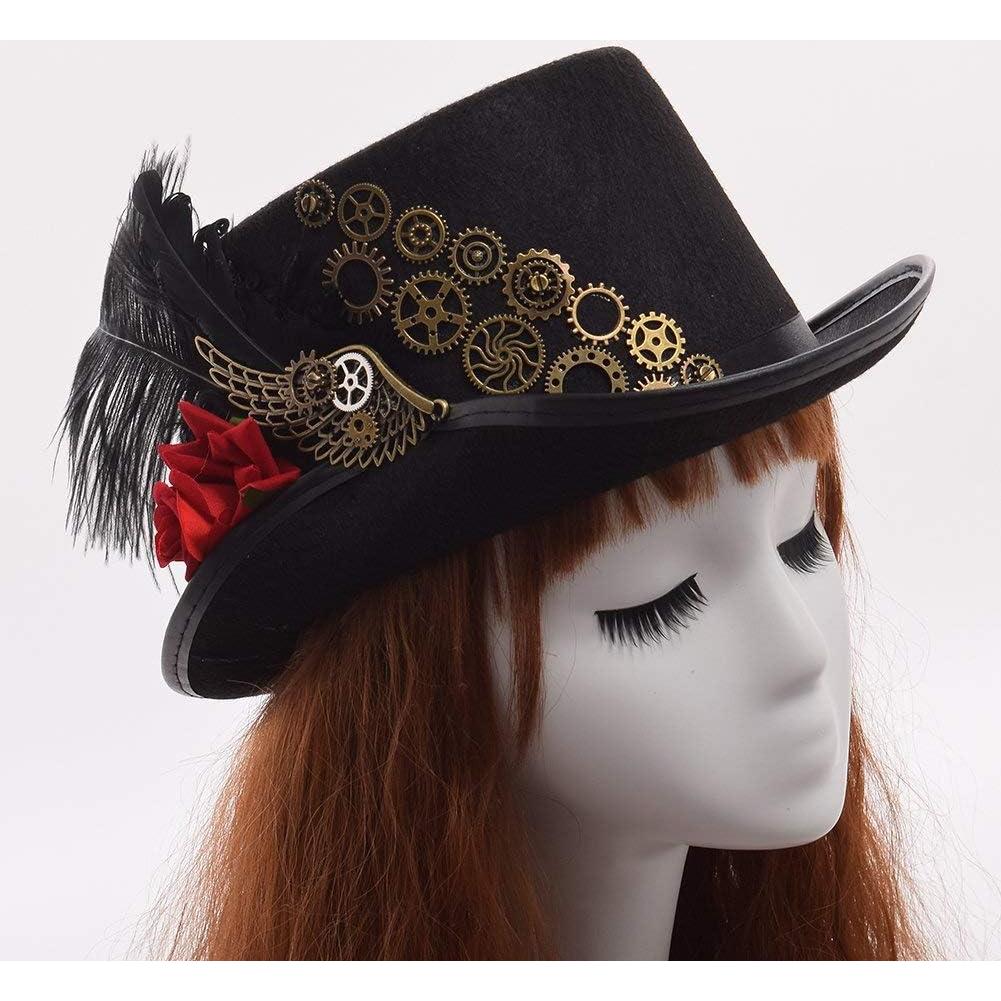 Sombrero Steampunk GRACEART Unisex con Gafas Ajustables