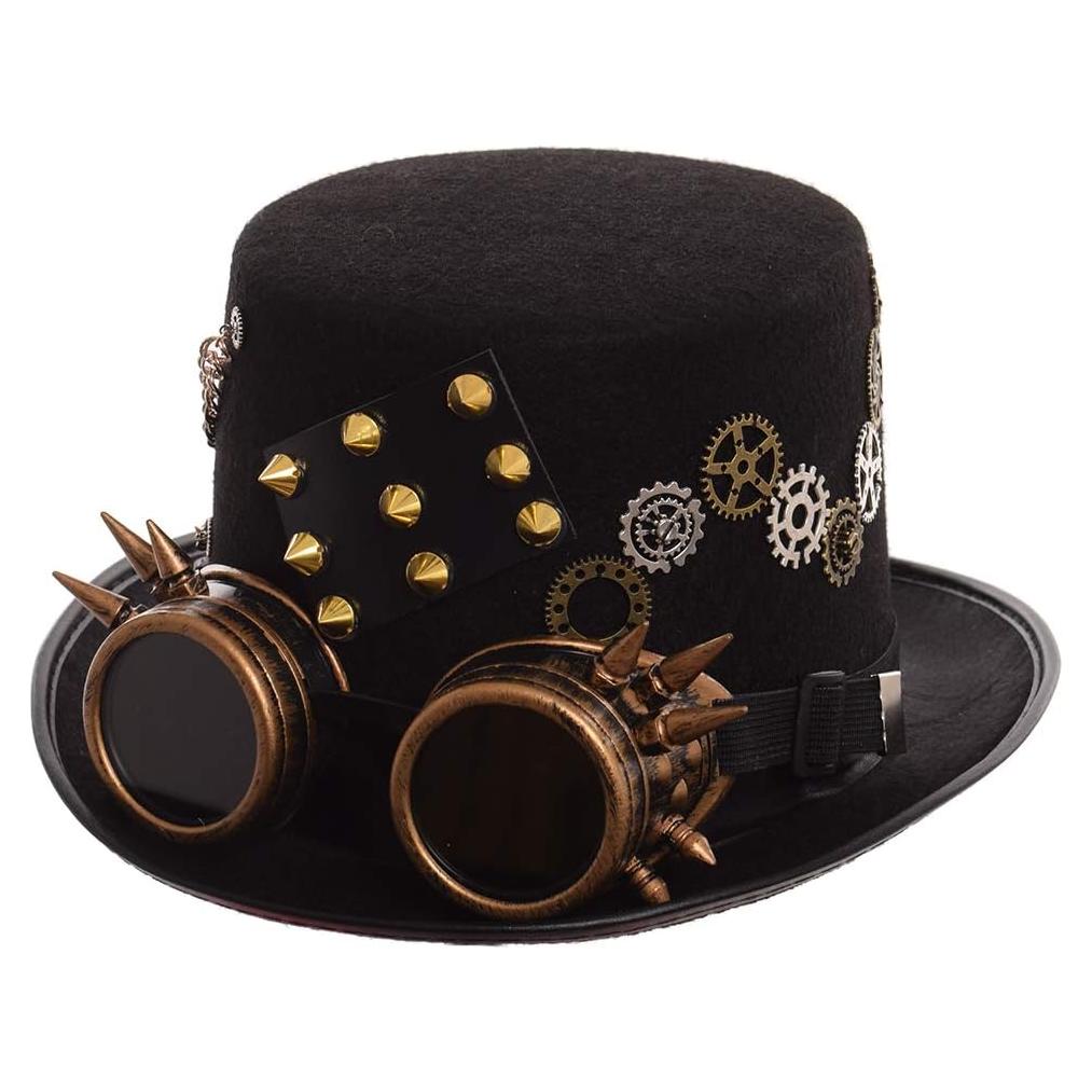 Sombrero Steampunk GRACEART Unisex con Gafas Ajustables