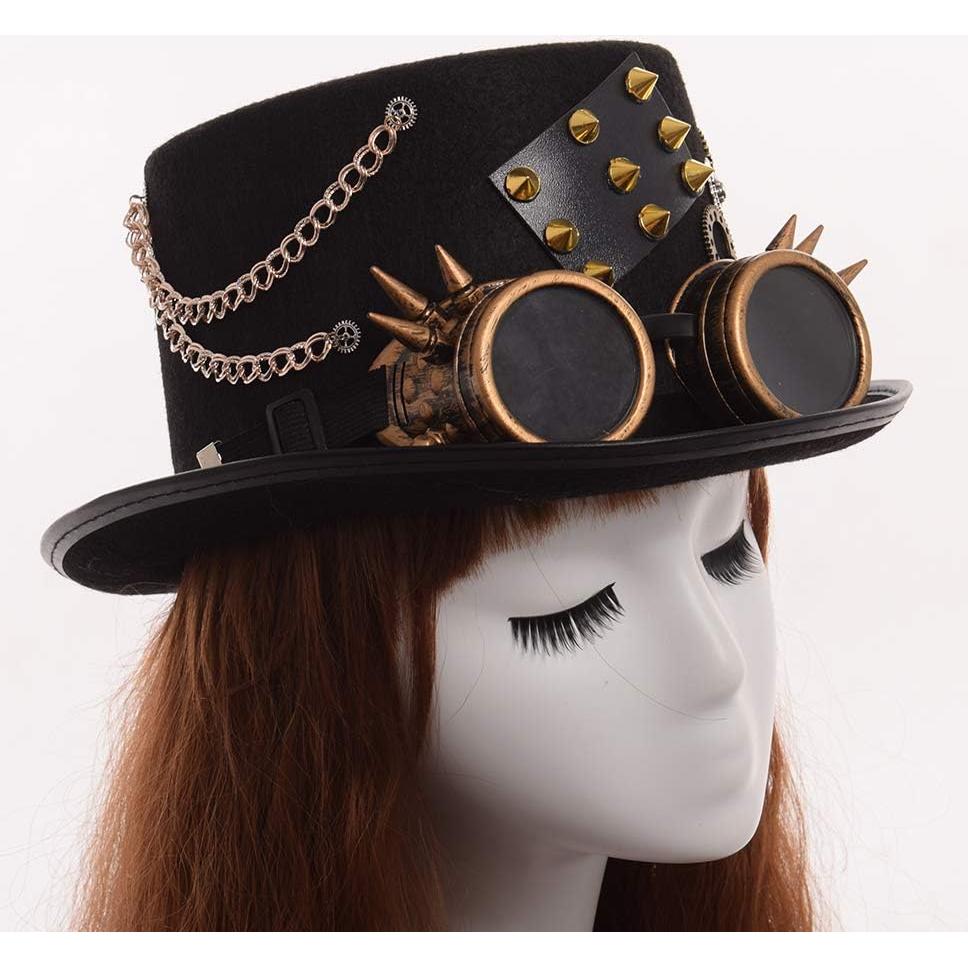 Sombrero Steampunk GRACEART Unisex con Gafas Ajustables