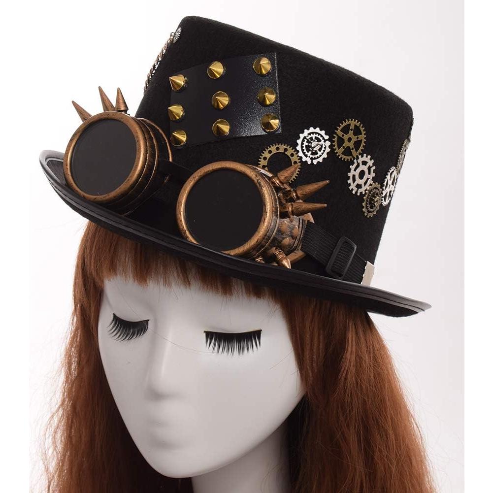Sombrero Steampunk GRACEART Unisex con Gafas Ajustables