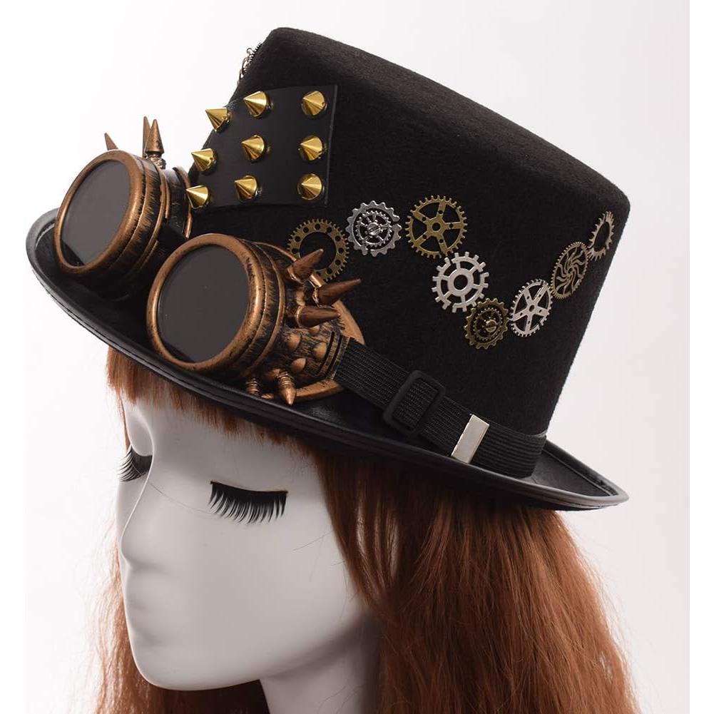 Sombrero Steampunk GRACEART Unisex con Gafas Ajustables