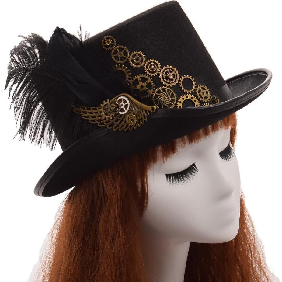 Sombrero Steampunk GRACEART Unisex con Gafas Ajustables